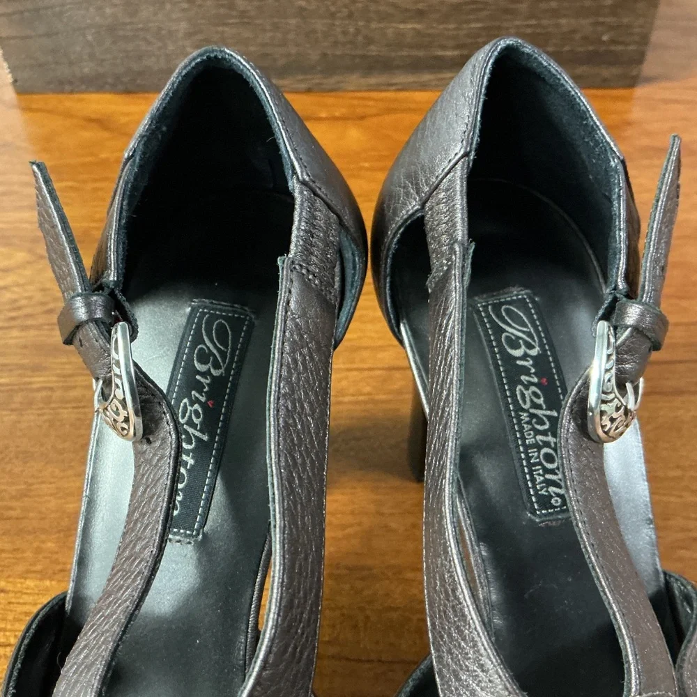Brighton Women Viva Metallic Jewel Strappy Heel Sandals Size 8.5